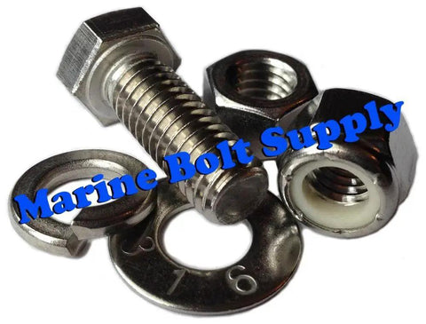 316 Stainless Steel Hex Bolt Master Kit For Marine Applications With Nuts Flat Washers Lock Washers And Lock Nuts 470 Piece Professional Assortment