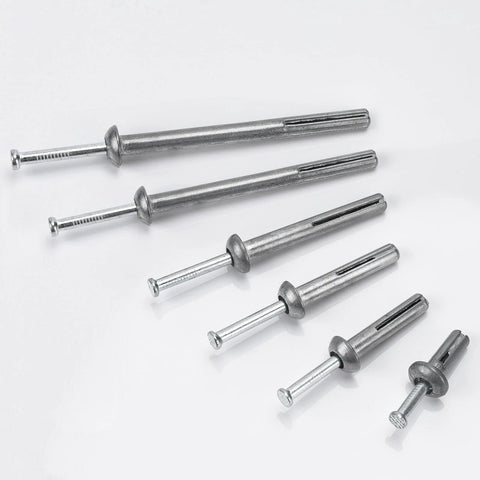 One Quarter Inch By One Inch Hammer Drive Anchors With Nails Masonry Fasteners For Concrete Brick And Block 50 Pack