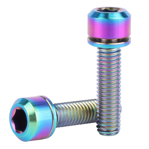 Dope Titanium Bike Stem Bolts M5x20mm Hex With Washer Stigma Chamfer Head Ultra Lightweight Yet Strong Perfect For Bicycle Stem Repairs And Upgrades Set Of 6