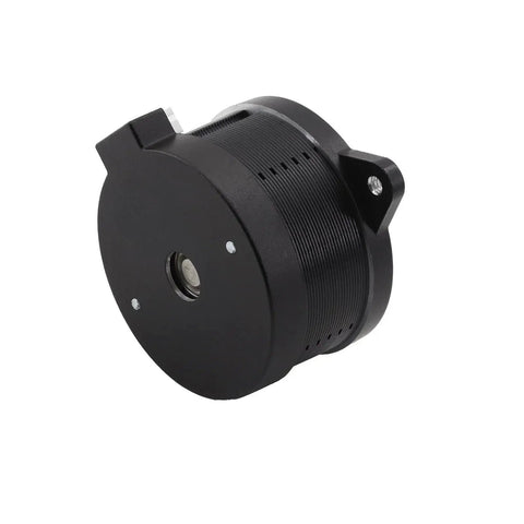 NEMA 14 36mm pancake stepper motor for 3D printers with 2 phase 4 wire cable, side view, black round casing, high torque, compatible with Voron, Creality.