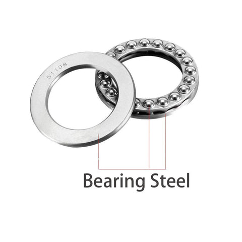 2 pcs 51108 thrust ball bearings, 40x60x13 mm, bearing steel, single row