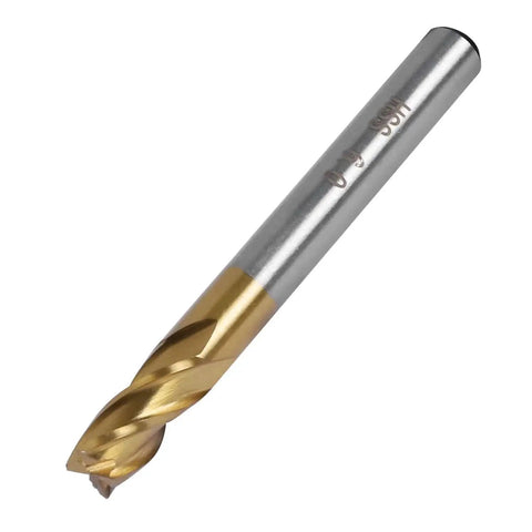 Single 4 Pack 4 Flute Titanium Coated Carbide End Mill Bits One Quarter Inch Shank Six Millimeter CNC Straight Shank Cutter for Wood