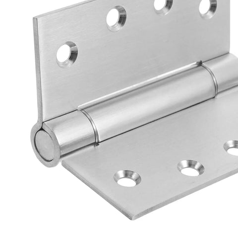 Close-up of self closing stainless steel spring hinge for doors with quiet operation heavy duty interior and exterior door hardware
