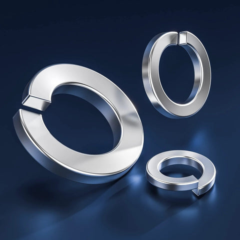 Wensilon lock washer set for screws and bolts; stainless steel split washers in multiple sizes.