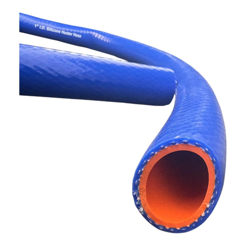 1-in ID silicone heater hose, 5 ft roll, blue exterior with orange inner lining