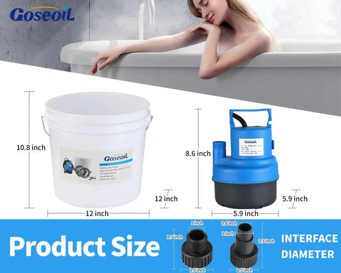 Universal Descaling Kit For Gas And Electric Tankless Water Heaters With 1/2 HP Submersible Pump and 3.5 Gallon Bucket Sizing