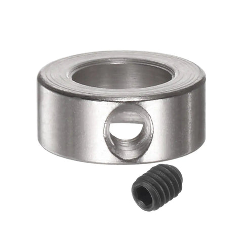 10 Piece Set Screw Shaft Collars Kit With 7.05mm Bore, 12mm Outer Diameter, 5mm Thickness, Nickel Plated Carbon Steel, Heavy Duty High Strength Locking