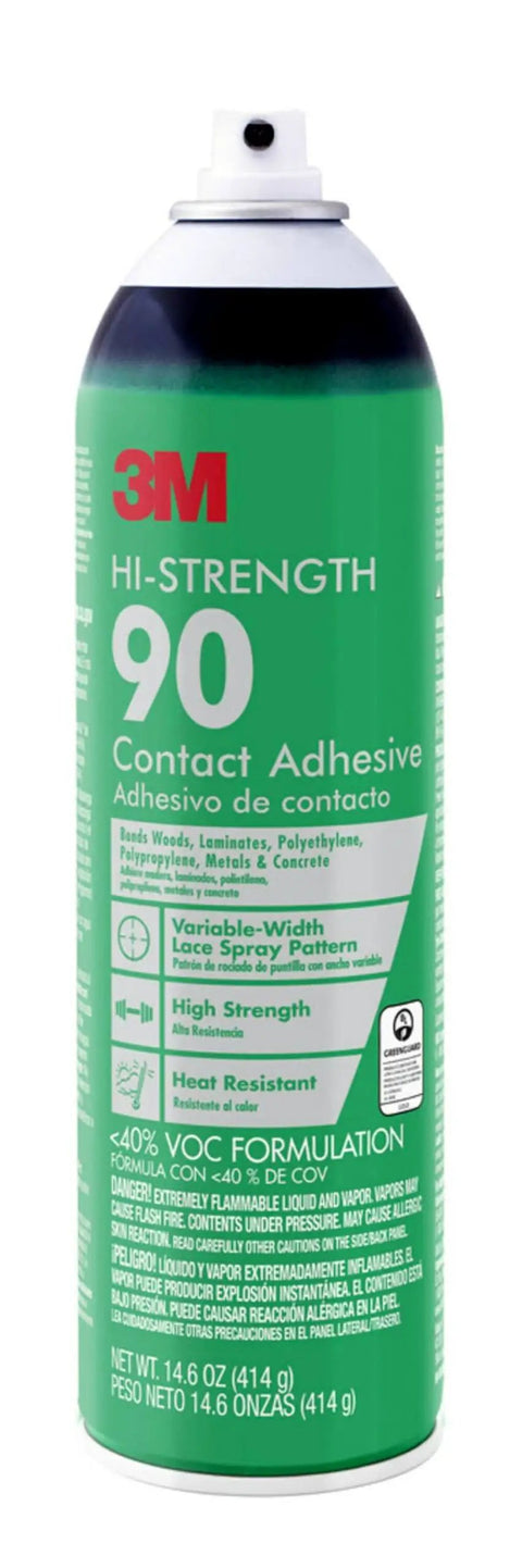 Hi-Strength Spray Adhesive 90, Low VOC 14.6 oz can, CARB compliant, fast tack with repositioning, resists seepage, front view
