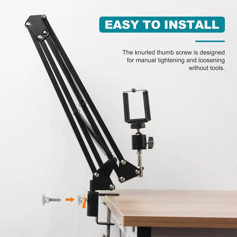 4 Pack M8 X 20mm Knurled Thumb Screws In 304 Stainless Steel With Diamond Head shown installed on desk mount