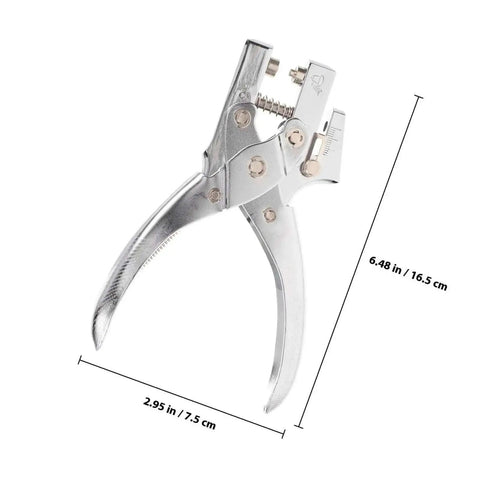 Heavy Duty Single Hole Punch Plier For Office And Crafting Handheld Paper Punch Tool dimensions displayed