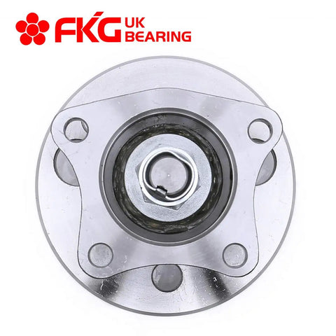 Front view of a Rear Wheel Hub Assembly Fits 1993-2002 Toyota Corolla 1998-2002 Chevy Prizm 1993-1997 Geo Prizm 4 Lug 4 Bolt Non ABS