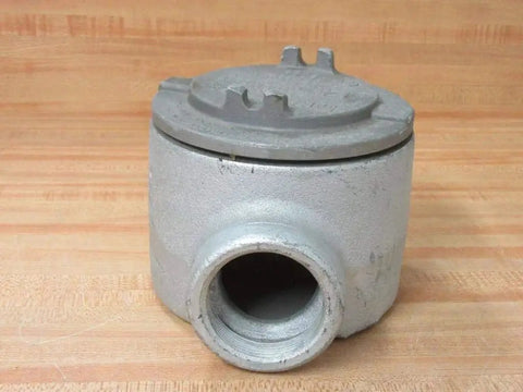 Explosion Proof Junction Box C Style 2 Inch Hub GUAC69 For Hazardous Locations by Crouse Hinds, showing 2-inch conduit opening.