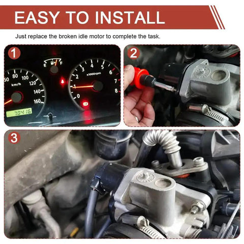 Idle Speed Control Valve And Idle Air Control Valve Throttle Stepper Motor installation steps with dashboard and engine close-up