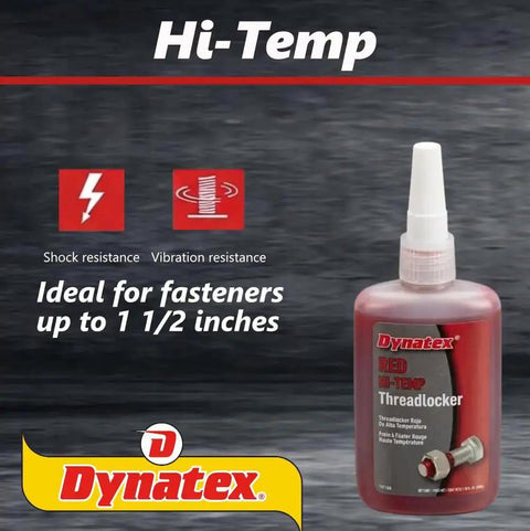 Red Hi Temp Threadlocker 36 Ml Bottle For Metal Fasteners Heavy Duty Locking Adhesive That Stays Put Under High Heat Ideal For Automotive Machinery And Diy Projects 1 Ea