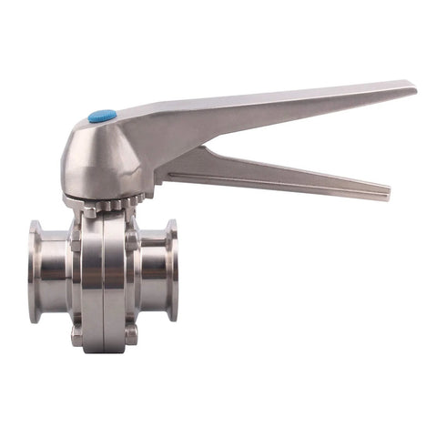 DERNORD 1.5 inch tri-clamp Clover butterfly valve with trigger handle, stainless steel 304