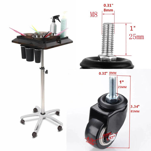 1.5 Inch Silent Office Chair Wheel Replacement Set 5 Piece With 360 Degree Swivel Casters for floor movement and smooth rolling
