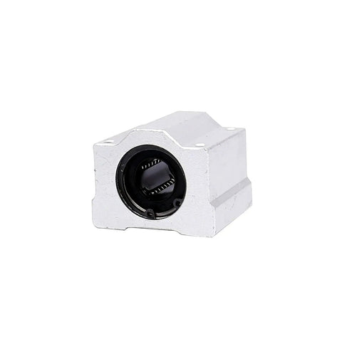 SCS16UU Linear Ball Bearing with 16mm bore for smooth motion in CNC, 3D printers; shown is one of 4 made from high-quality bearing steel.