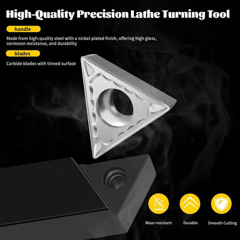 Five Sets Of Three Eighths Inch Carbide Lathe Tool Bits Kit For Metal Turning, Indexable Lathe Cutting Tools With AL AR BL BR And E Inserts