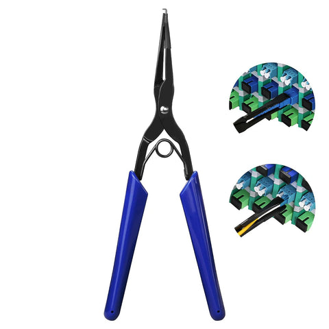 BAOSHLA optical fiber pliers with blue handles, long-nose flange clamp for SC/LC connectors