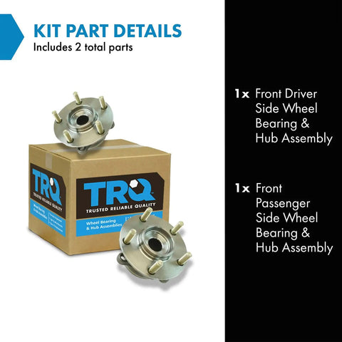 Front Wheel Bearing And Hub Assembly Set For 09 15 Mitsubishi Lancer Models Ralliart Evo MR GSR SE 2 Piece Front Left And Right Replacement Kit For DIY Friendly Install And Smooth Quiet Driving with packaging.