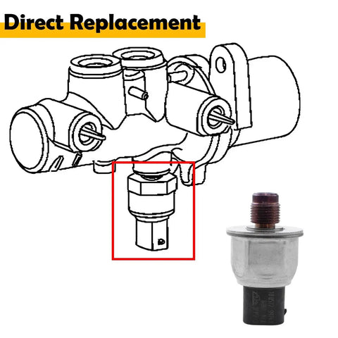 Brake fluid pressure sensor; metal threaded end with hex nut, shown in installation location diagram.