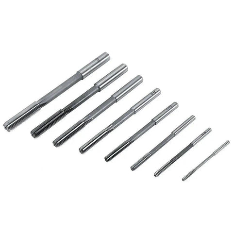 8Pcs HSS Chucking Reamers Set Pro Grade For Drilling And Milling Machines Straight Shank Reaming Tools Precision Bore Finishing From 3 To 10 Millimeters