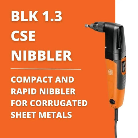 Compact Sheet Metal Nibbler For Corrugated Metal Sheets, 18 Gauge Steel, 350W Power, lightweight orange tool