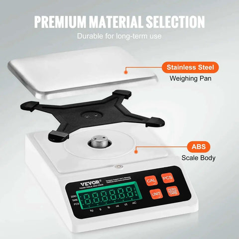 Industrial Counting Scale for Parts and Coins With 10 Kg Capacity, Digital Scale with LED Display, stainless steel weighing pan