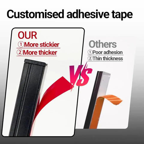 Comparison of adhesive tape showing thickness and stickiness for Black LED Recessed Lighting Kit Dope Six Pack Sixteen Inch 3000K Dimmable.