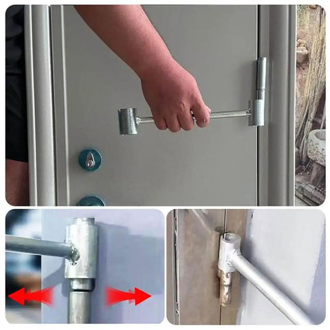 Heavy Duty Door Hinge Adjustment Tool For 14 To 25 Mm Doors, Residential Door Hinge Repair Kit in use on door hinge.