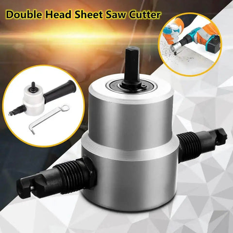 Double Head Sheet Metal Nibbler Cutter Holder Drill Attachment For Electric And Pneumatic Drills Pro Grade Heavy Duty
