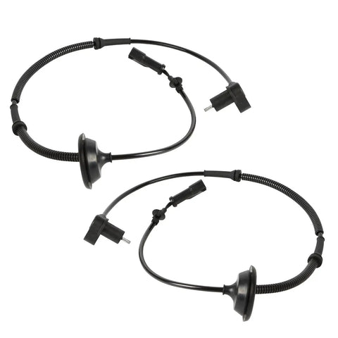 2-pack ABS wheel speed sensors for Ford Mustang rear left and right, black plastic, compatible with 1999–2004.