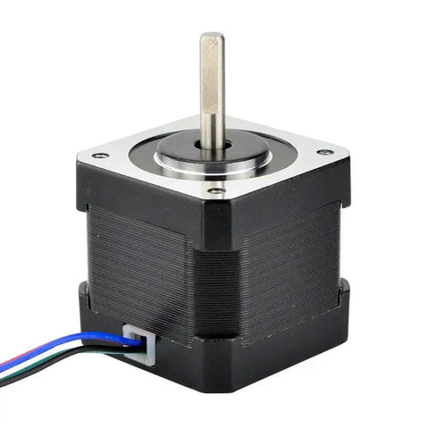 High Torque Nema 17 Bipolar Stepper Motor For Dope 3D Printers And CNC Setups, 12V 0.4A 40 Ncm, showing 5mm shaft and wiring