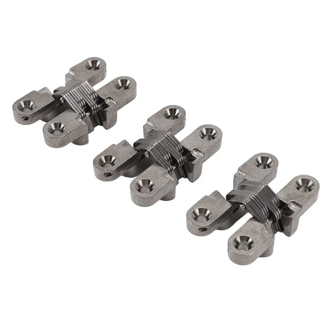 3 Pack Mini Invisible Door Hinges 43mm Cross Hinge With 180 Degree Opening For Cabinets And Jewelry Boxes Zinc Alloy Hidden Hinges