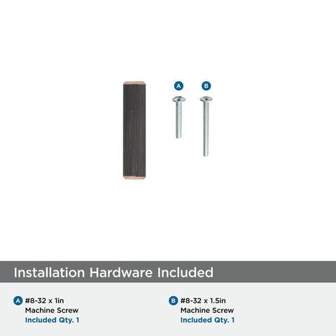 Oil Rubbed Bronze Cabinet Knob 1-15/16 Inch Length with mounting screws for installation included