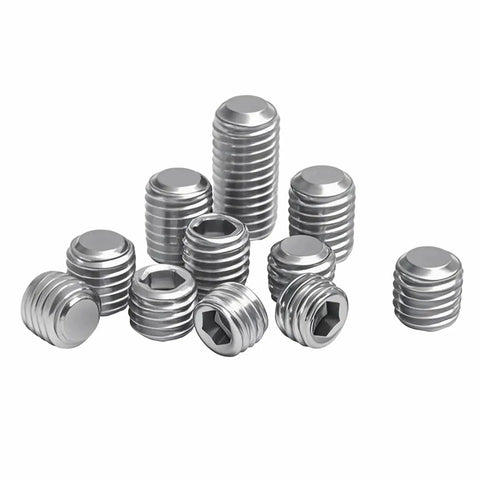 Stainless Hex Socket Screws Flat Point Grub Screws M6 To M16 2 M14 X 1.5 X 30mm displayed on a white surface