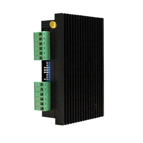 Side view of CNC Digital Stepper Driver DM556 Stepper Motor Controller for Nema 23 24 and 34 Motors, showing connectors and heat sink