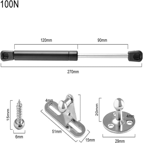 2 Pack Beefy 100N Gas Struts 10 Inch Heavy Duty Gas Springs For Cabinet Lids Toy Boxes And Tool Chests Lift Support Hydraulic Hinges