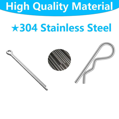 304 stainless steel cotter pin and R clip from 302-Piece Cotter Pin And R Clip Assortment Kit In 13 Sizes by SpzcdZa