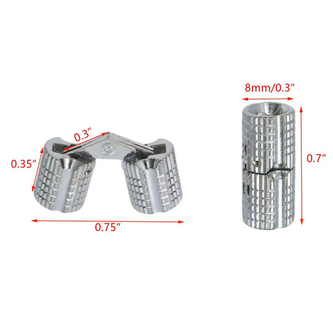 Brass Concealed Barrel Hinge Set For Cabinets And Jewelry Boxes With 180 Degree Opening Hidden Hinges, 8mm diameter