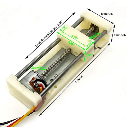 Compact 5V Micro 2 Phase 4 Wire Stepper Motor Linear Rail Actuator With 48mm Stroke 18 Degree Step Angle Perfect For Tiny DIY CNC Projects Robotic Micro Motion Systems And Lead Screw Slider