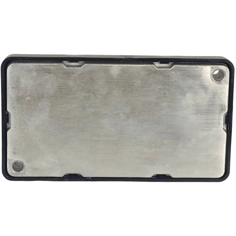 Front view of 24V 90A motor speed controller enclosure with brushed metal top plate and black housing.