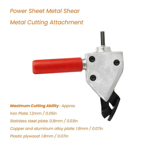 Power Drill Sheet Metal Cutter Attachment Beast Mode Heavy Duty Shear with red handle for cutting tin steel corrugated roofing