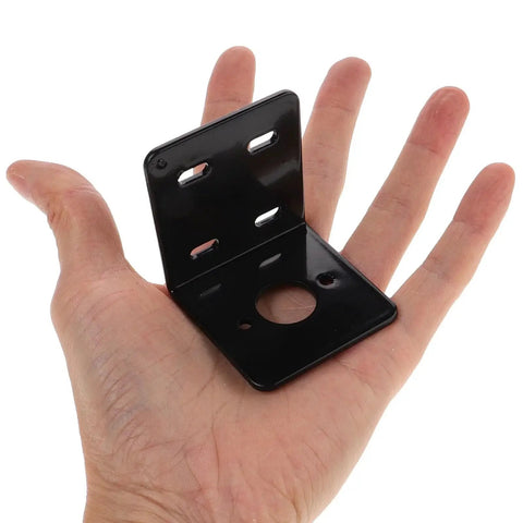 L Shape Motor Mounting Bracket For Industrial And DIY Projects, Heavy Duty Motor Base Holder With Multiple Fixed Holes in hand.