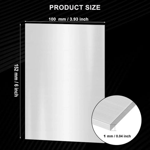 2 Pack 304 Stainless Steel Sheets 4 x 6 x 0 04 Inch 19 Gauge 1mm Thick Metal Plates Shim Plates For Kitchen DIY Craft Projects Non Magnetic Food Safe Heavy Duty Set Great For DIY Kitchen and Metal Crafts showing size and thickness