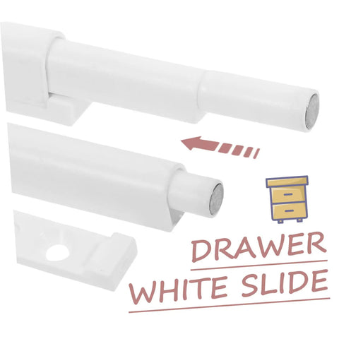 Soft Close Cabinet Dampers Set Of 6 For Quiet Smooth Opening And Closing Of Kitchen Cabinets And Wardrobes Angoily Durable Plastic Rebound Device With Built In Push Latches Easy To Install Without Tools, white drawer slide