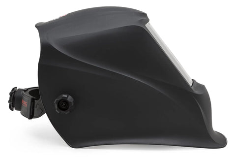 Side view of Viking Industrial Passive Black Welding Helmet For MIG TIG And Stick Welding, showing a heavy-duty black hood.