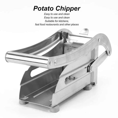 Restaurant Grade French Fries Cutter With Stainless Steel Blades Manual Vegetable Slicer side view on white background
