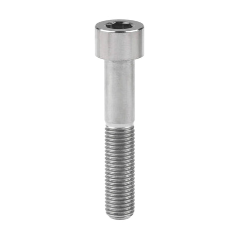 Premium Titanium Cap Socket Head Bolt M10x55mm front view, 6Al4V titanium, DIN 912, for CNC machinery, bikes, and heavy duty projects.