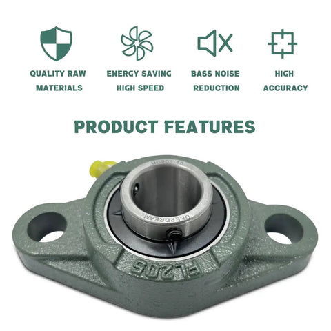 Heavy Duty Pillow Block Bearing Set Pack Of 4 With 1 Inch Bore Chrome Steel Self Aligning Flange Mounted Block Bearings
